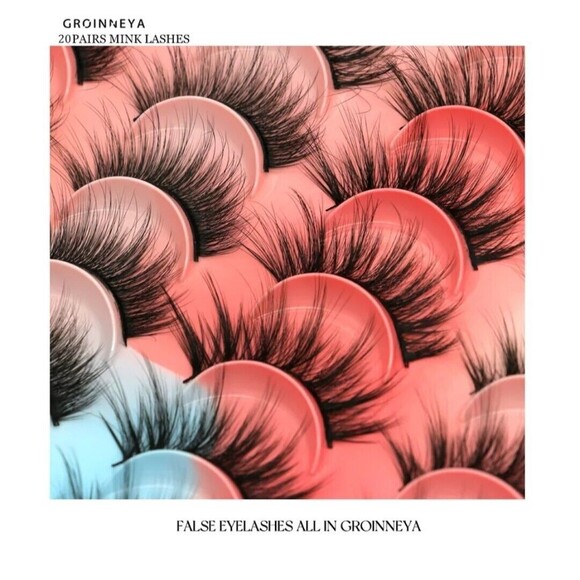 20 Pairs False Eyelashes Mink Natural Extension Black 3D Soft Lashes Makeup - Picture 2 of 6